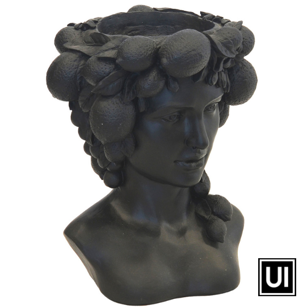 RESIN LADY HEAD VASE BLACK - www.uniqueinteriors.co.za - Unique Interiors