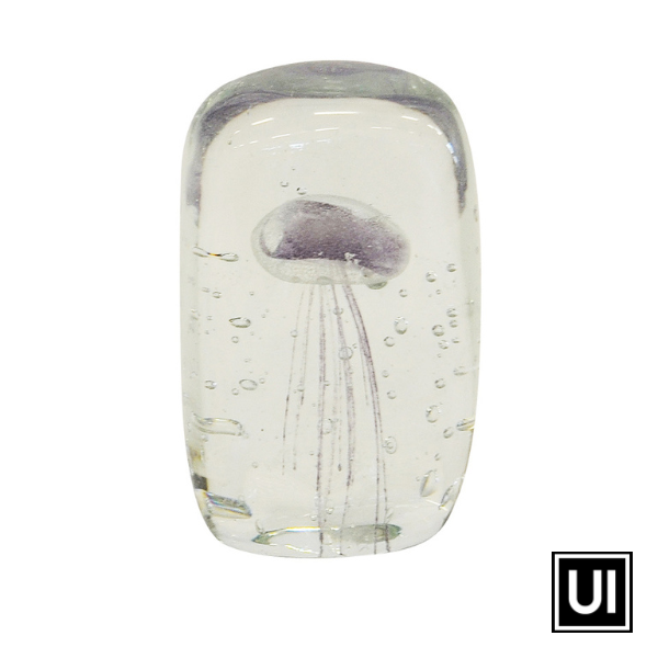 Paperweight jellyfish 12cm square lilac